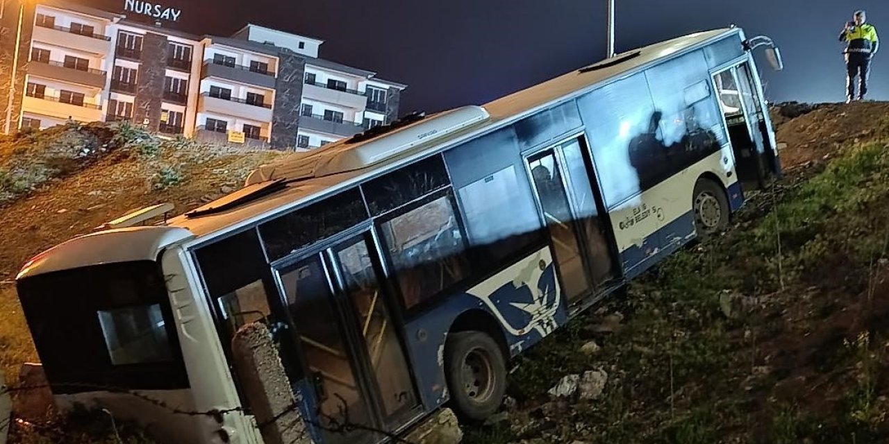 Halk otobüsü şarampole uçtu