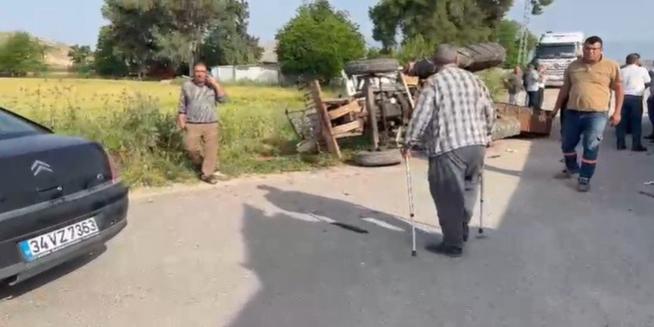 Tırla çarpışan traktör devrildi: 1 ölü