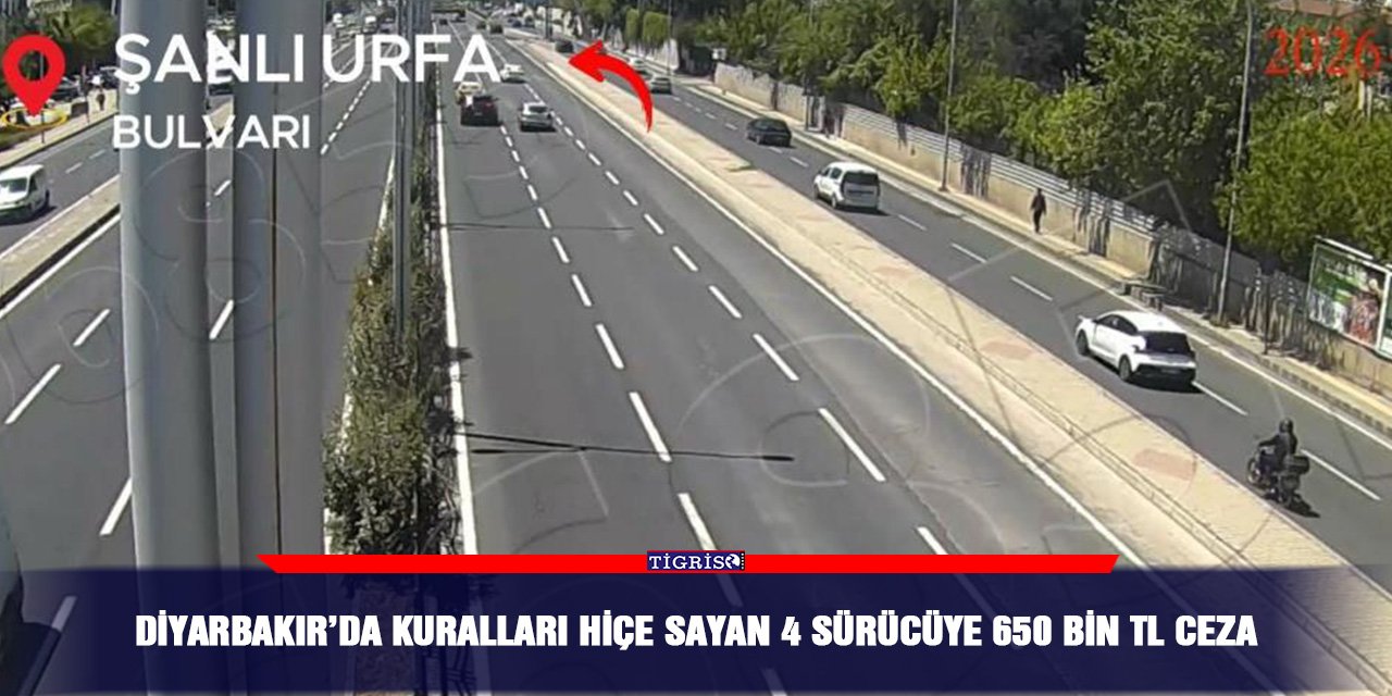 Diyarbakır’da kuralları hiçe sayan 4 sürücüye 650 bin TL ceza