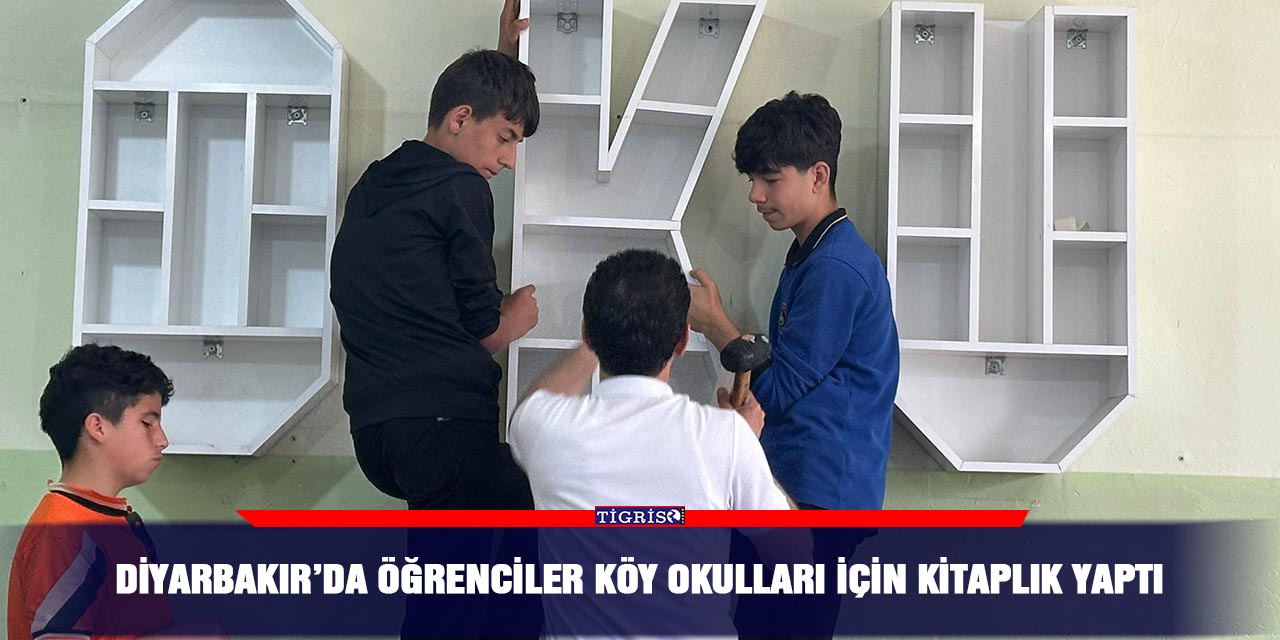 Diyarbakır’da öğrenciler köy okulları için kitaplık yaptı