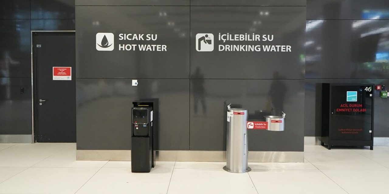 Havalimanlarında ücretsiz içme suyu hizmeti yaygınlaştırılıyor