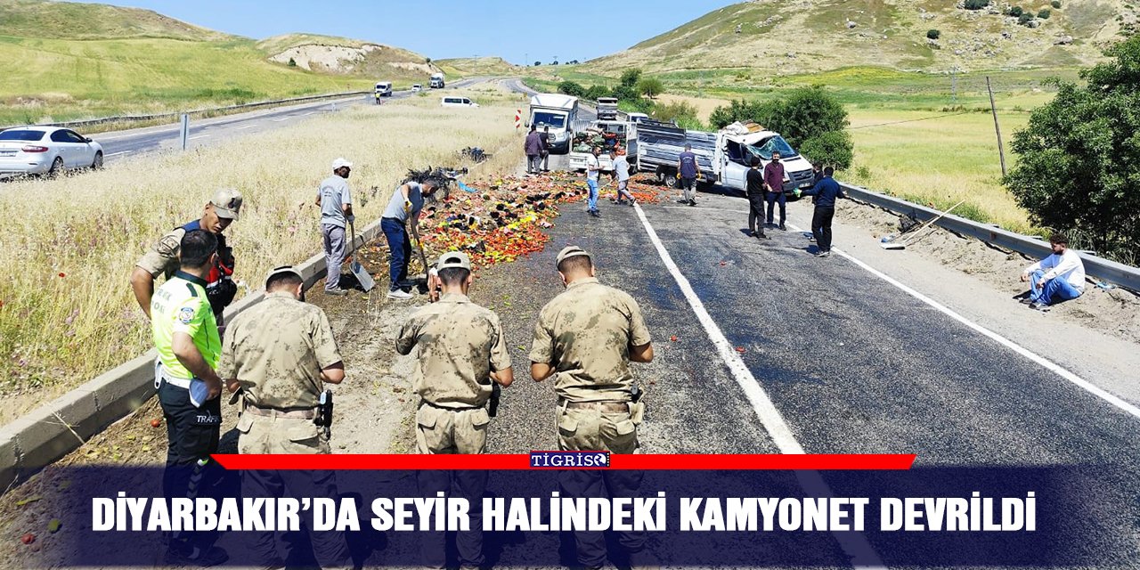Diyarbakır’da seyir halindeki kamyonet devrildi