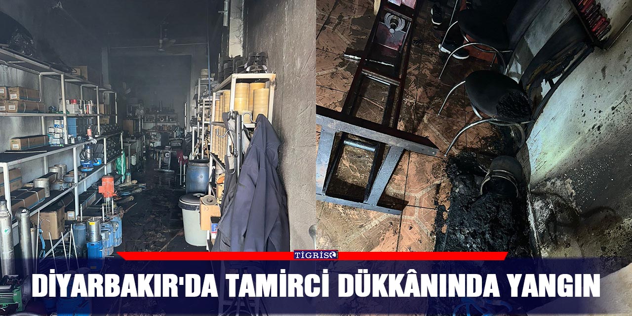 Diyarbakır'da tamirci dükkânında yangın