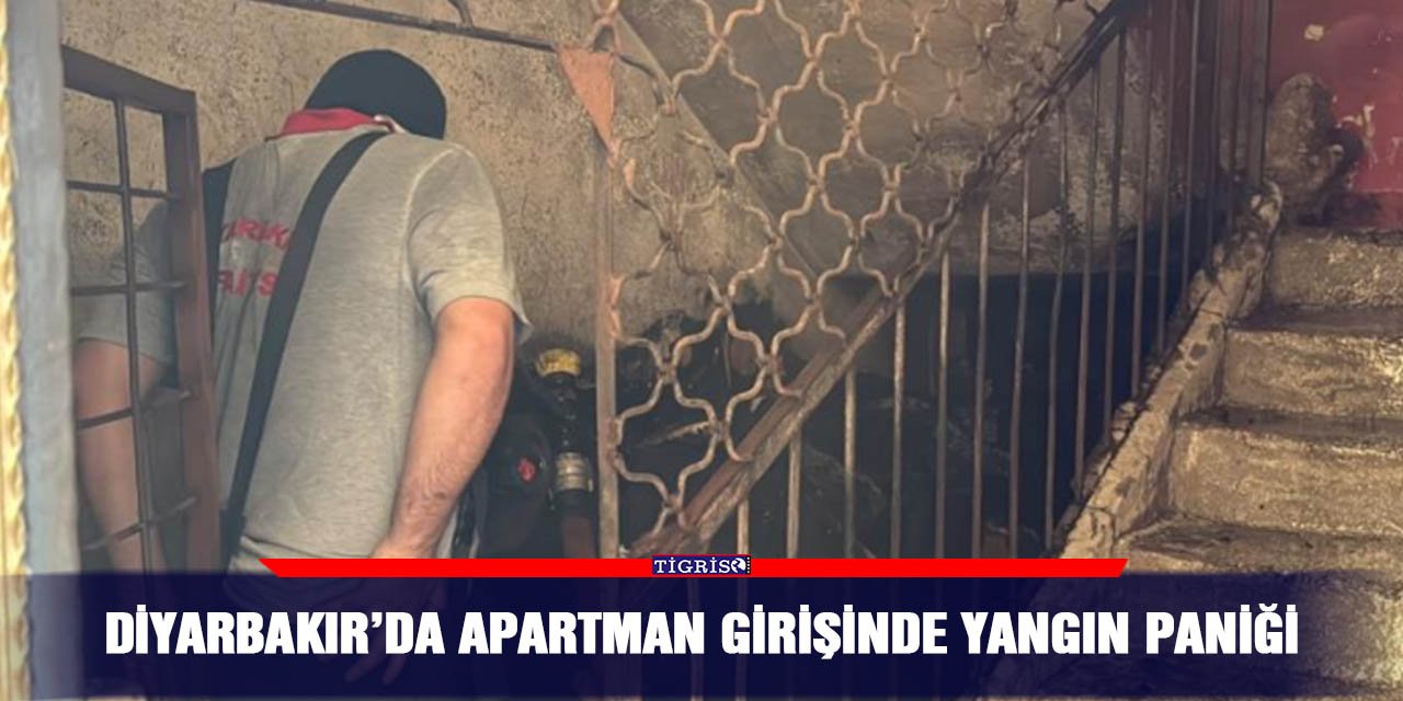 Diyarbakır’da apartman girişinde yangın paniği