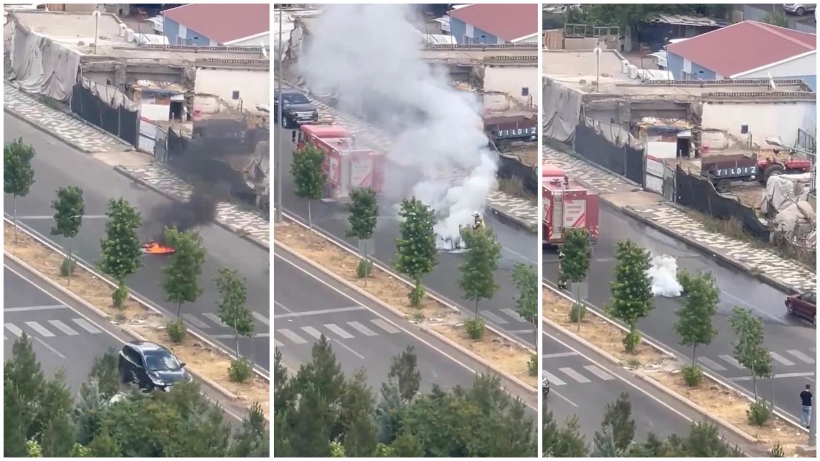 Diyarbakır’da seyir halindeki motosiklet alev topuna döndü