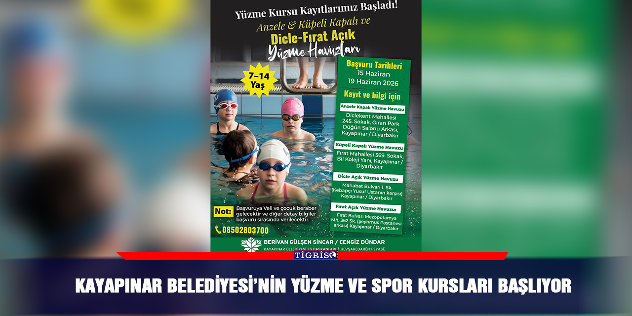Kayapınar Belediyesi’nin yüzme ve spor kursları başlıyor