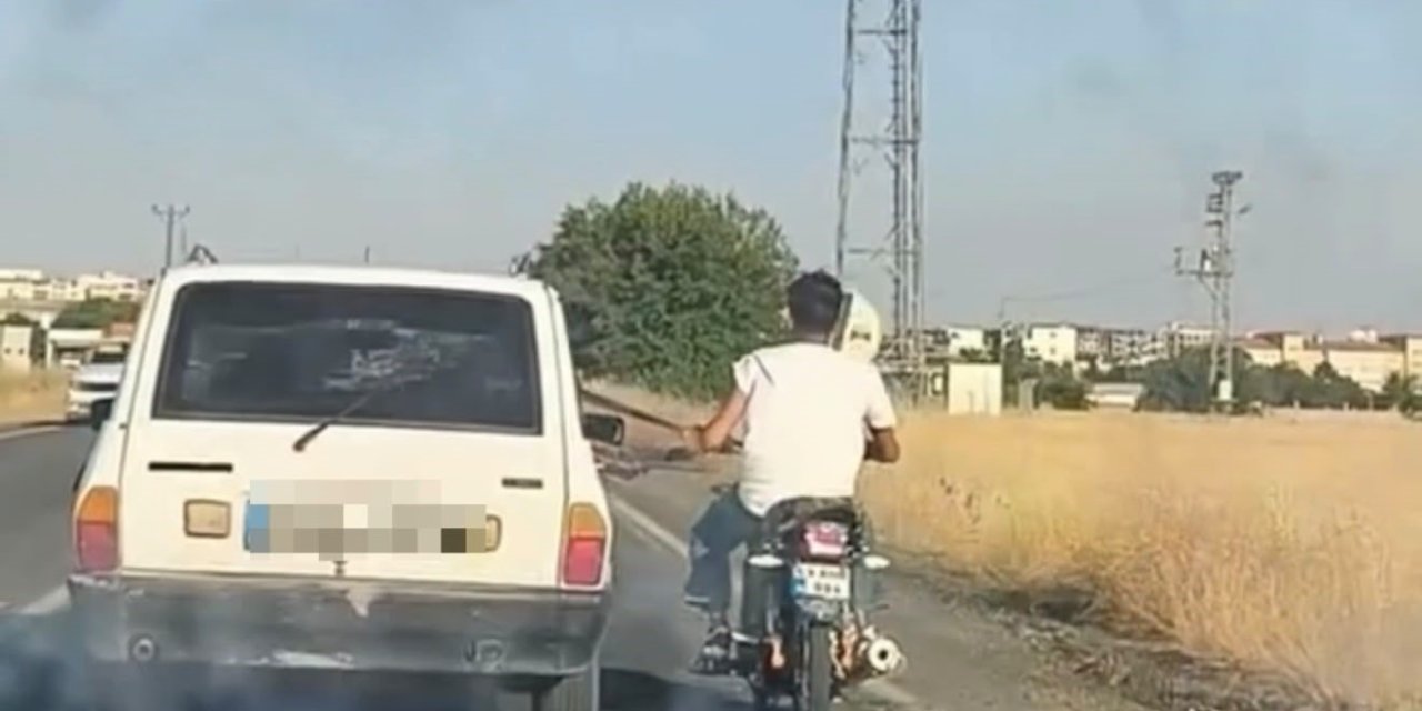 Otoyolda tehlikeli yolculuk