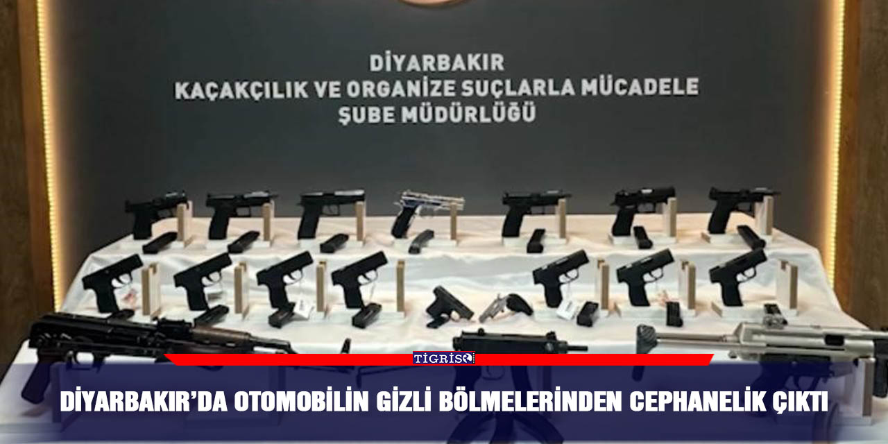 Diyarbakır’da otomobilin gizli bölmelerinden cephanelik çıktı