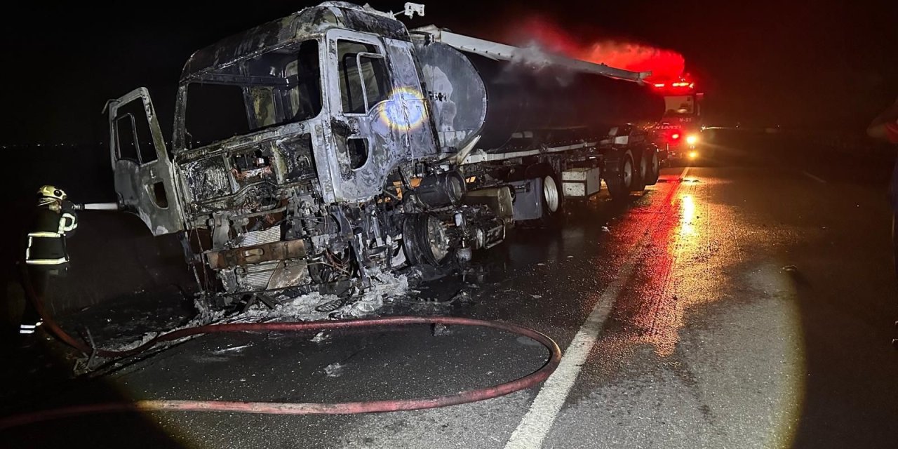 Yakıt tankerinde çıkan yangın söndürüldü