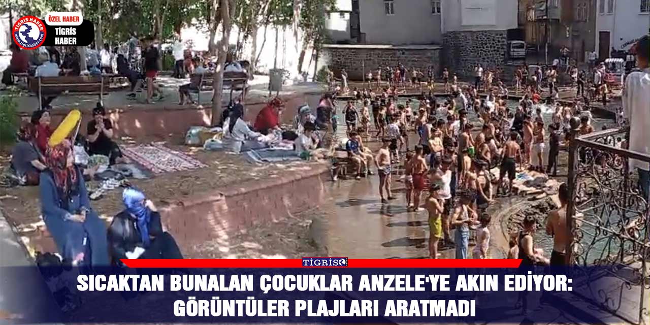 Sıcaktan bunalan çocuklar Anzele'ye akın ediyor