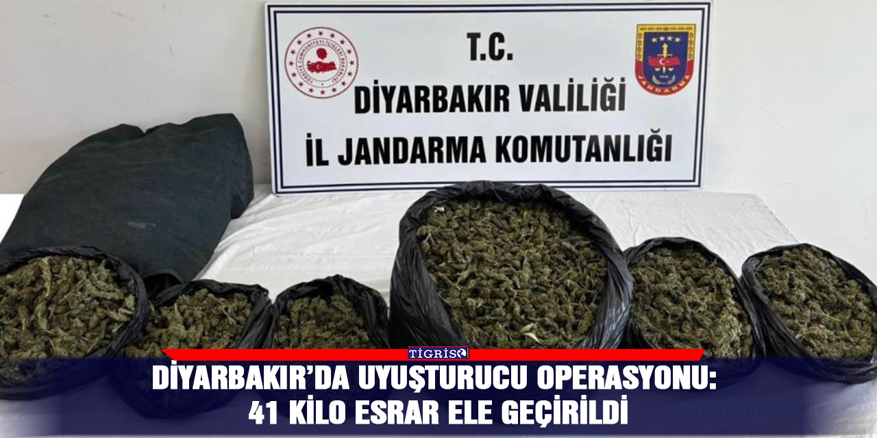 Diyarbakır’da uyuşturucu operasyonu: 41 kilo esrar ele geçirildi