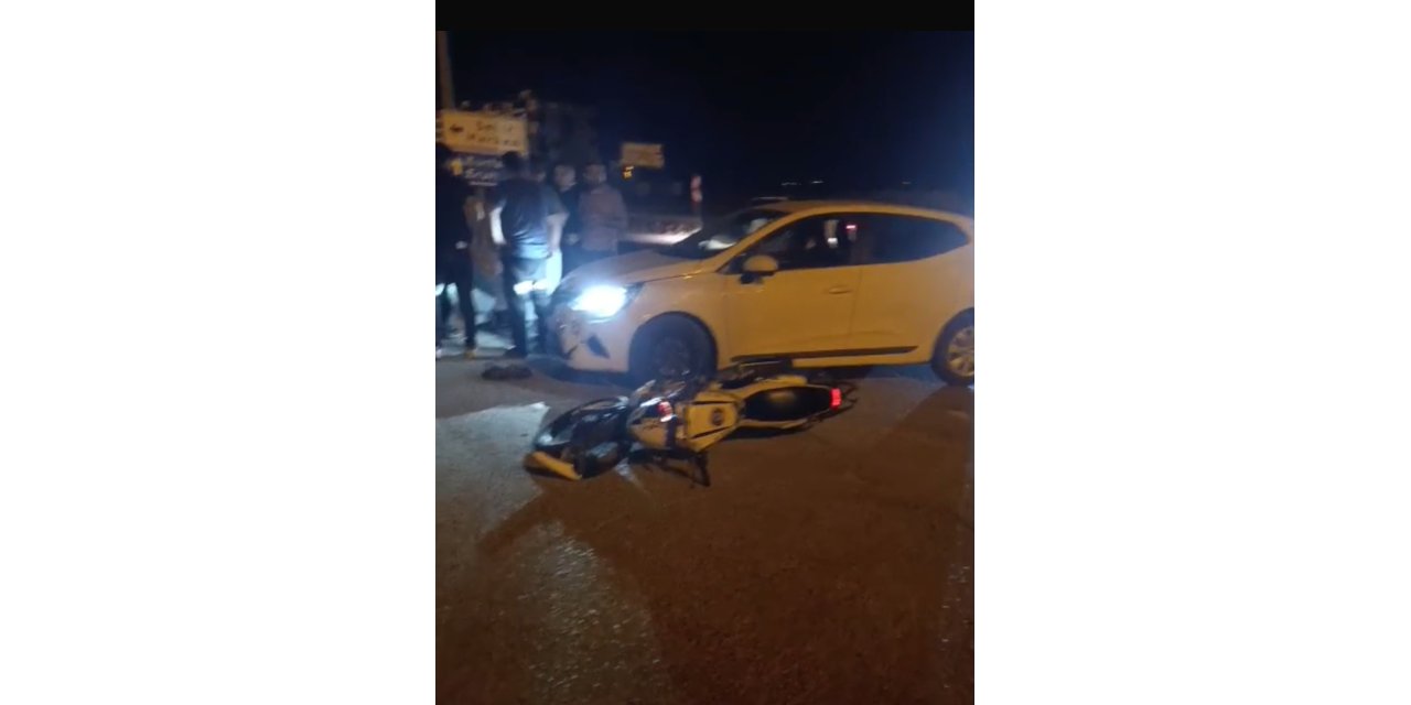 Otomobil ile motosiklet çarpıştı: 1 yaralı