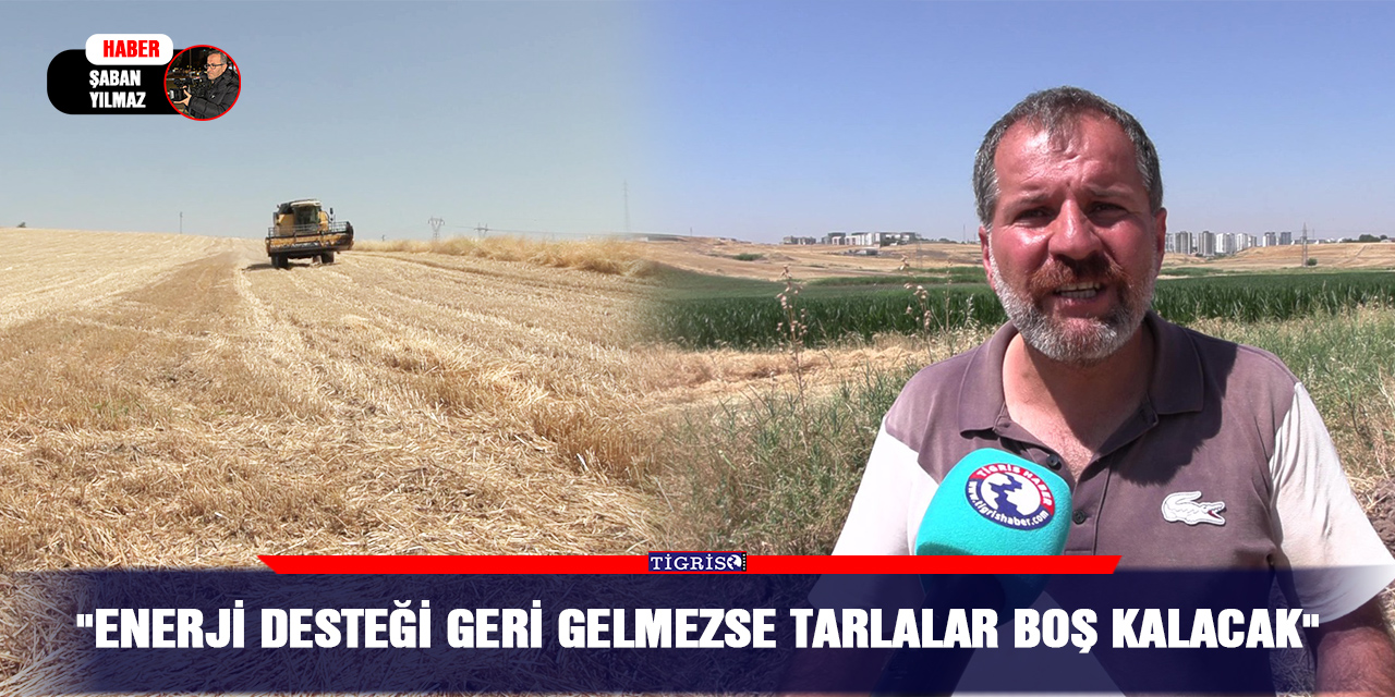 "Enerji desteği geri gelmezse tarlalar boş kalacak"