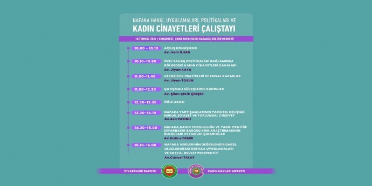 Diyarbakır’da ‘Nafaka hakkı, uygulamaları, politikaları ve kadın cinayetleri’ çalıştayı düzenlenecek