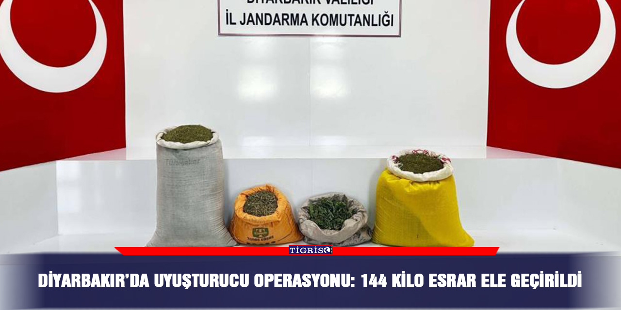 Diyarbakır’da uyuşturucu operasyonu: 144 kilo esrar ele geçirildi