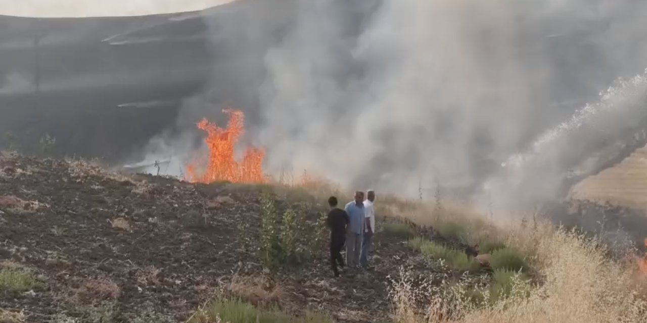 Silvan kırsalında yangın