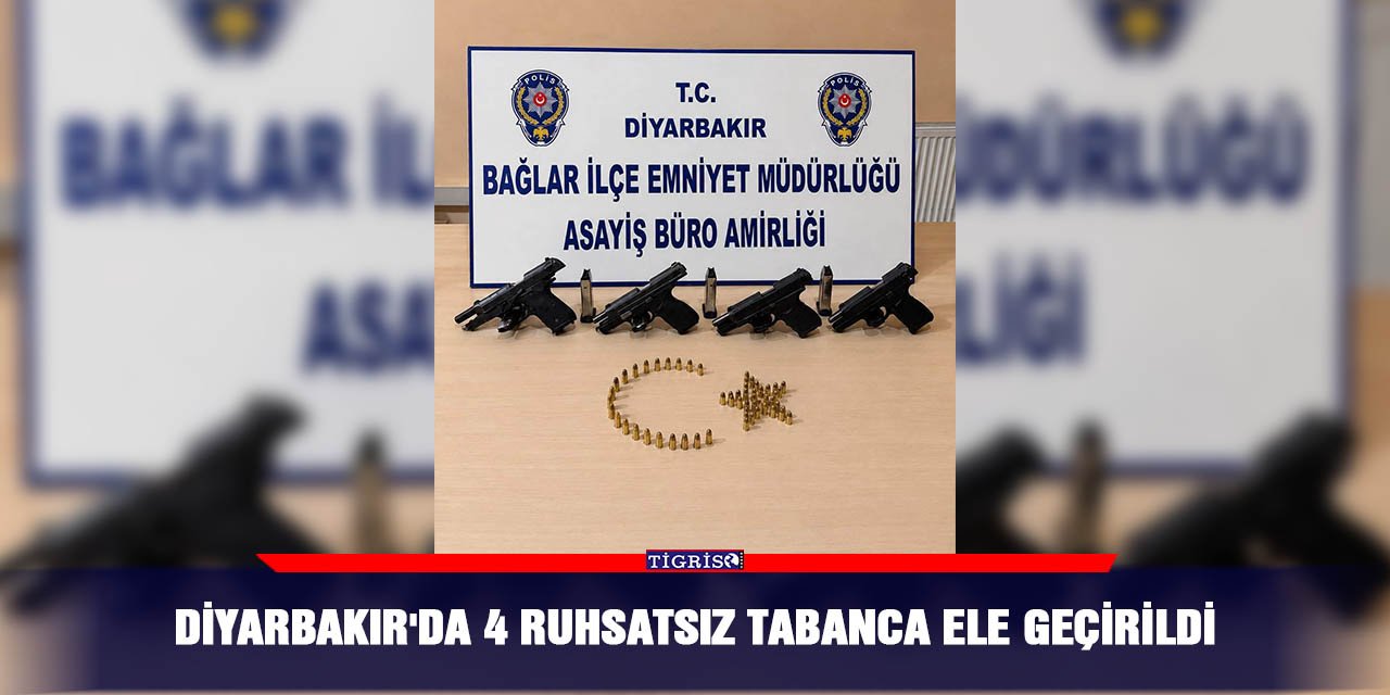 Diyarbakır'da 4 ruhsatsız tabanca ele geçirildi