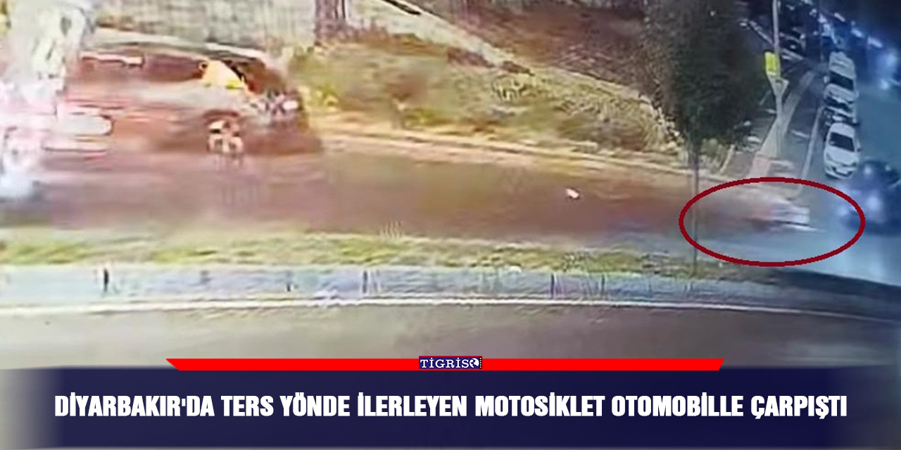 Diyarbakır'da ters yönde ilerleyen motosiklet otomobille çarpıştı