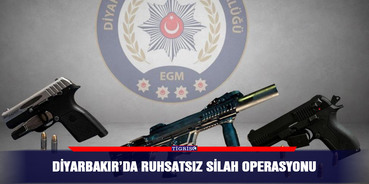 Diyarbakır’da ruhsatsız silah operasyonu