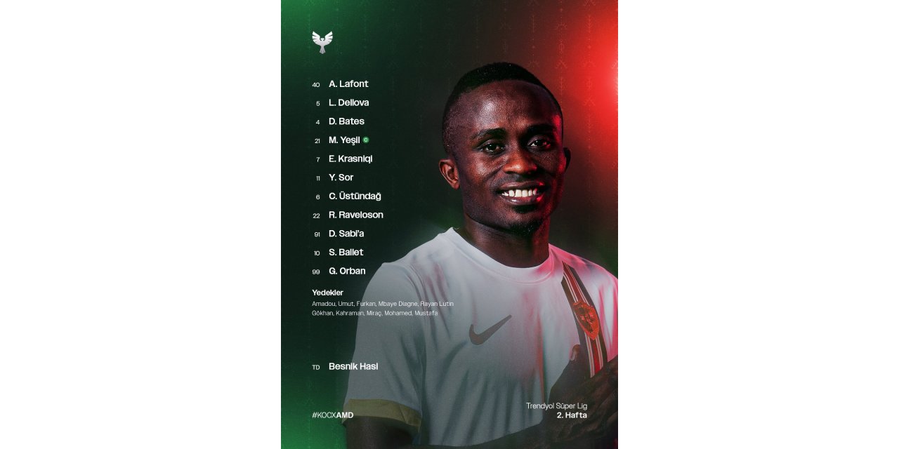Amedspor’da ilk 11 belli oldu