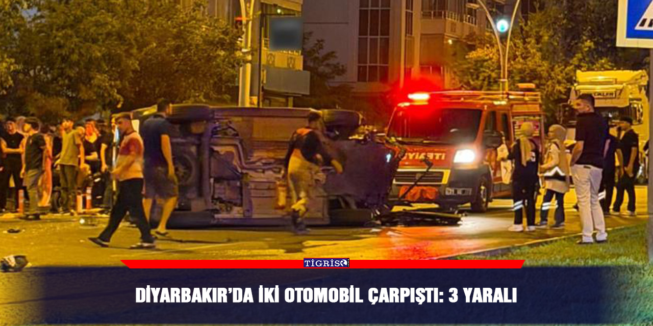 Diyarbakır’da iki otomobil çarpıştı: 3 yaralı
