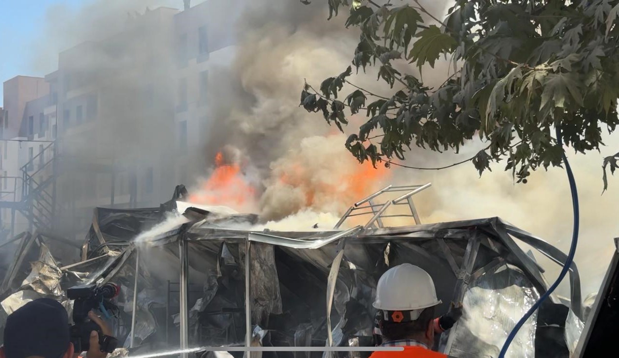 Malatya'da konteyner kentte yangın
