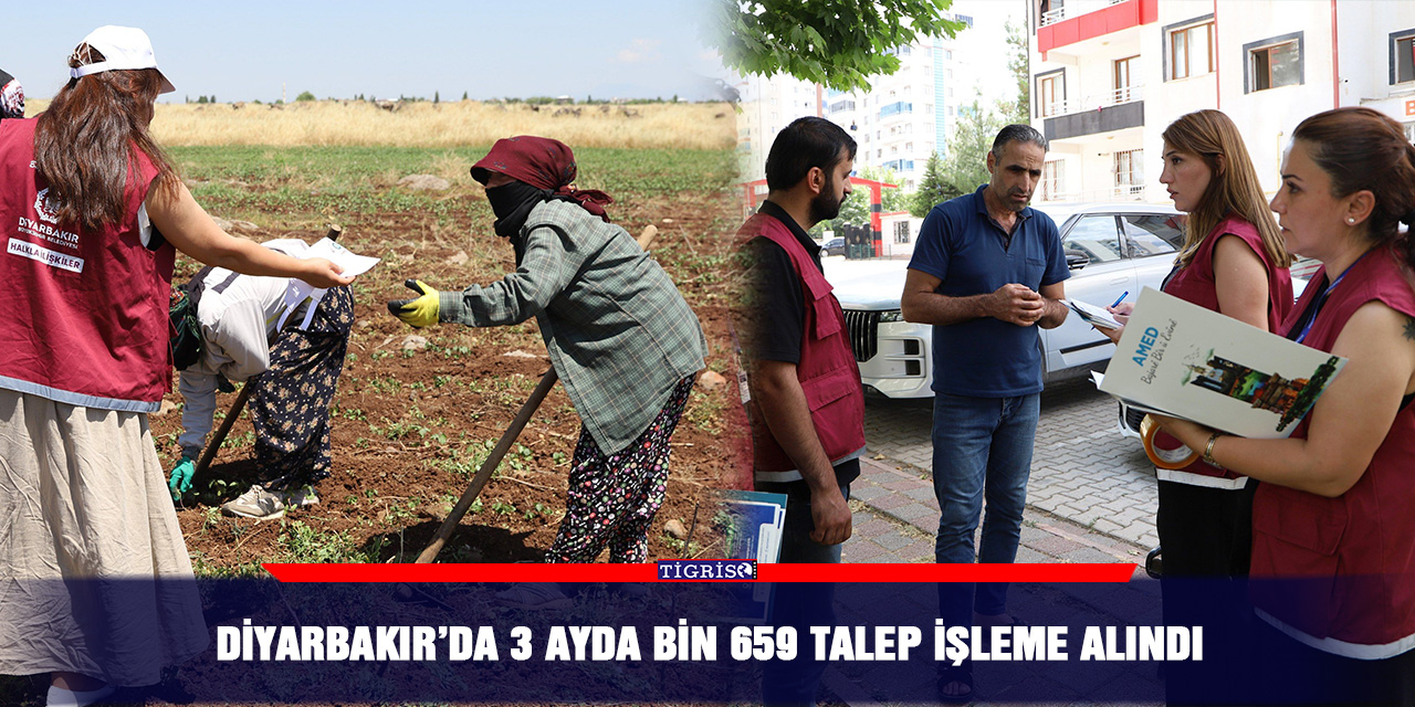 Diyarbakır’da 3 ayda bin 659 talep işleme alındı