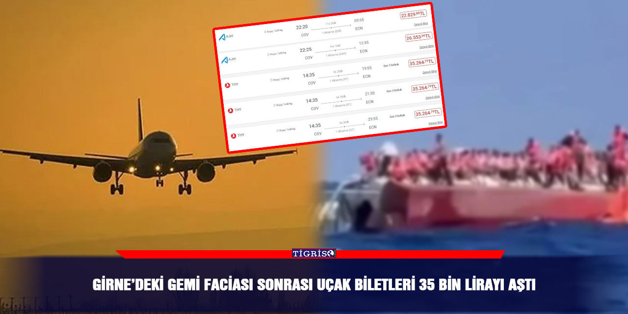 Girne’deki gemi faciası sonrası uçak biletleri 35 bin lirayı aştı