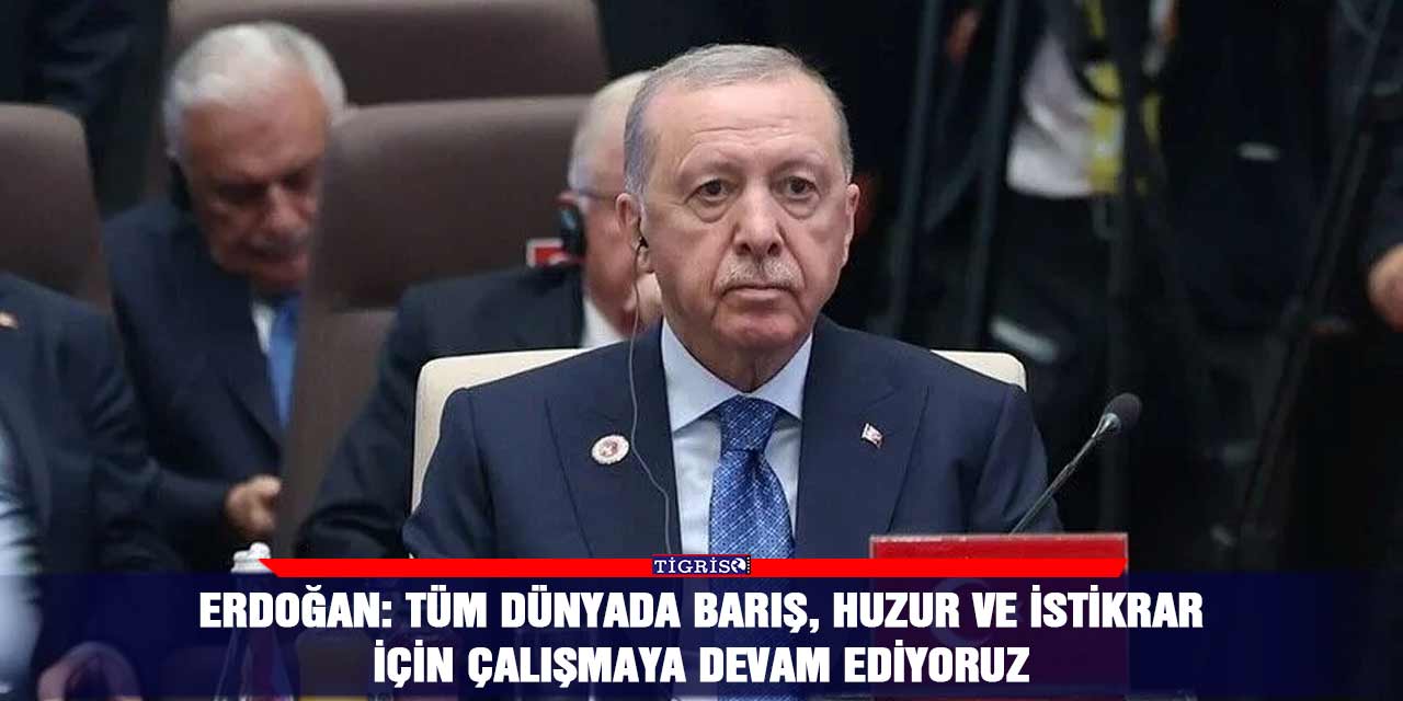 Erdoğan: Tüm dünyada barış, huzur ve istikrar için çalışmaya devam ediyoruz