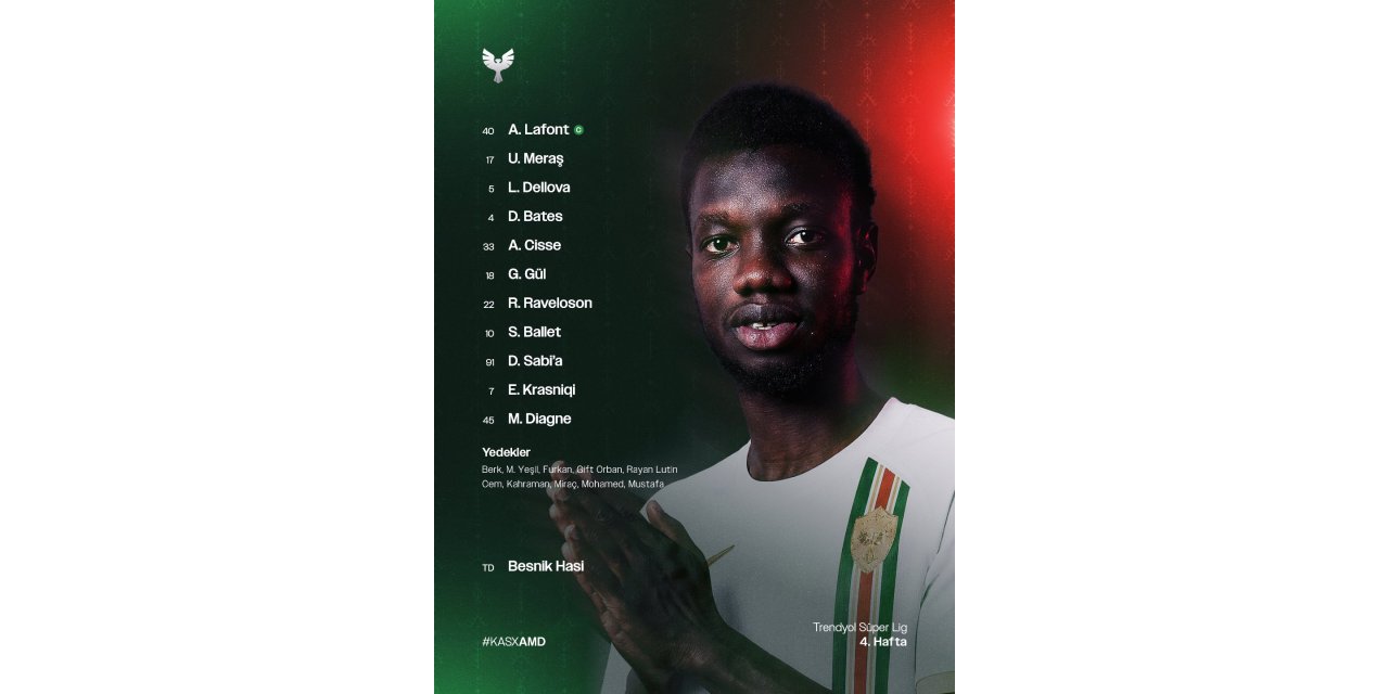 Amedspor’un ilk 11’i belli oldu