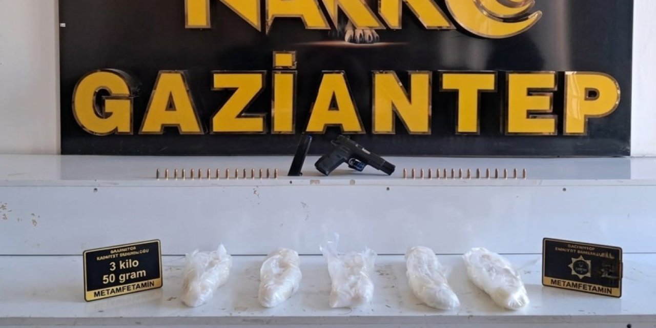 Gaziantep’te 3 kilo metamfetamin ele geçirildi