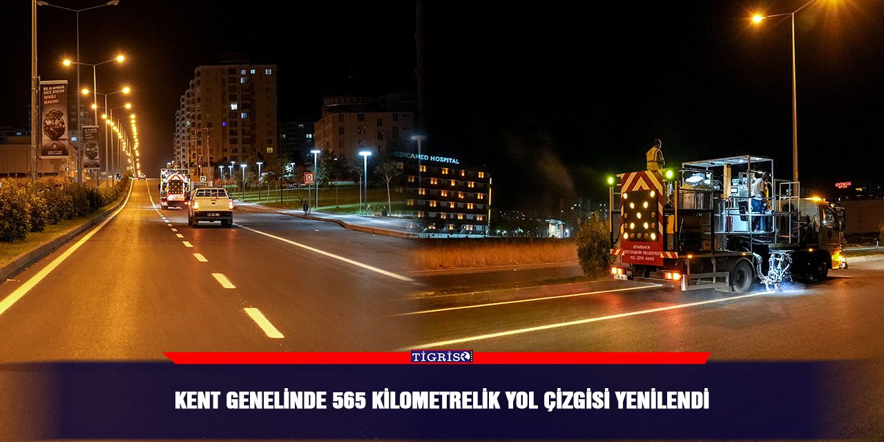 Kent genelinde 565 kilometrelik yol çizgisi yenilendi