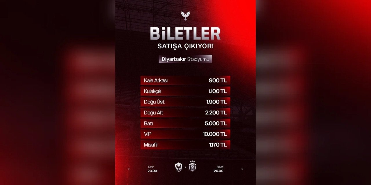 Amedspor Beşiktaş maçı biletleri yarın satışta