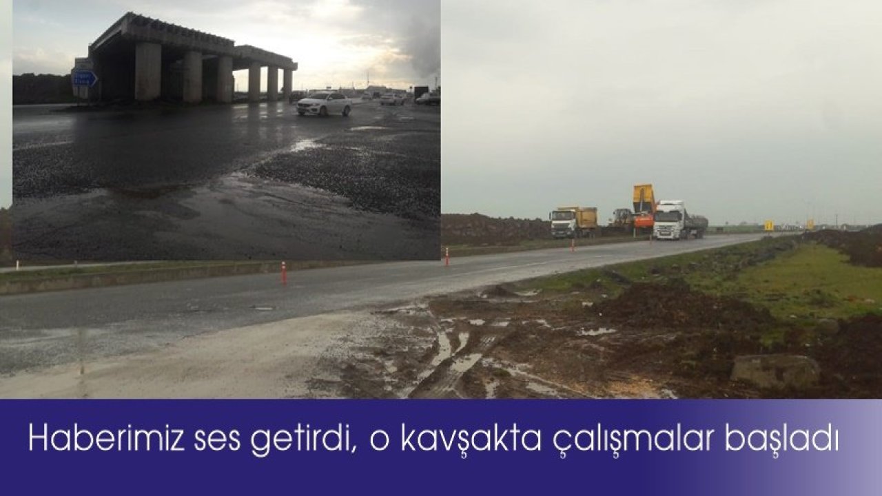O kavşakta çalışmalar başladı