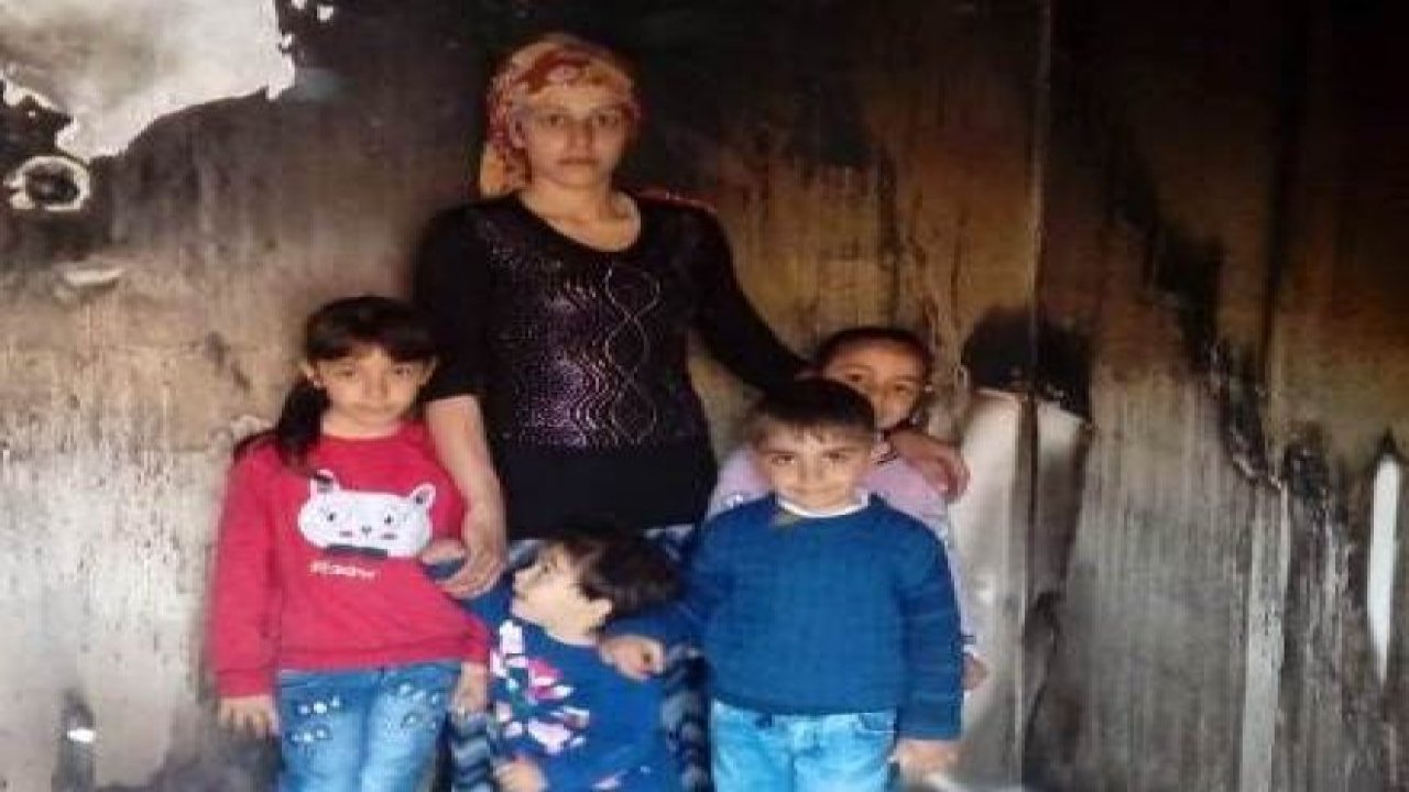 Evi yanan 4 çocuk annesi ortada kaldı!
