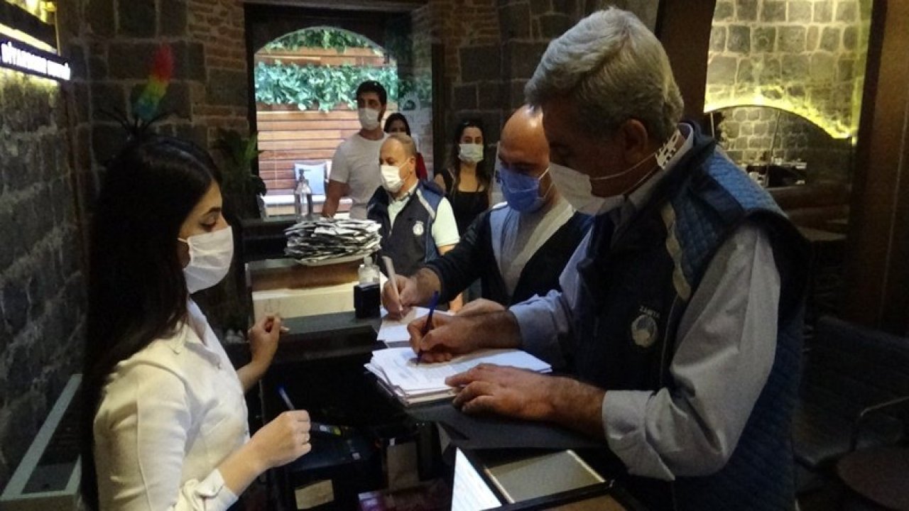 Diyarbakır'da otel ve iş yerlerine korona denetimi