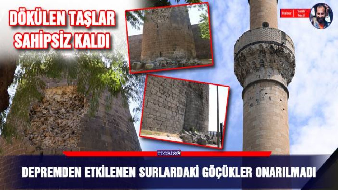 Depremden etkilenen surlardaki göçükler onarılmadı