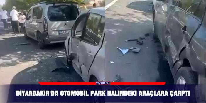 Diyarbakır'da otomobil park halindeki araçlara çarptı
