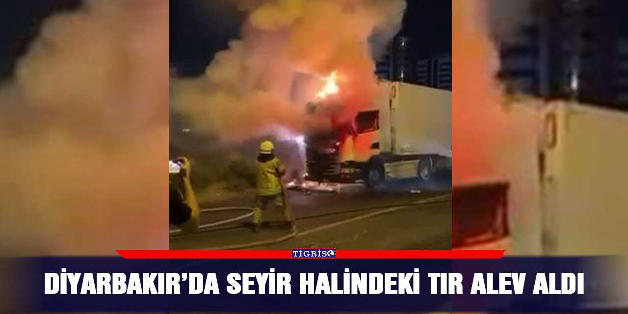 Diyarbakır’da seyir halindeki tır alev aldı!
