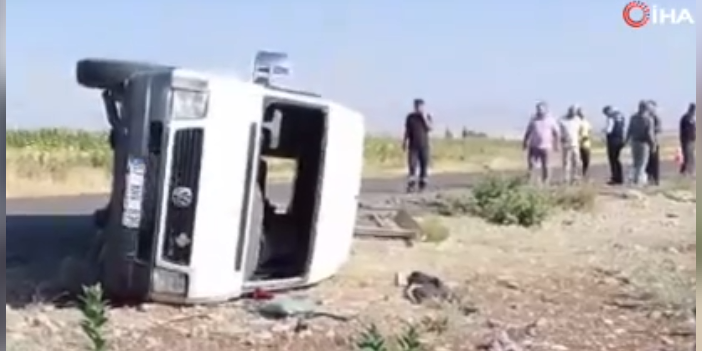 İşçileri taşıyan minibüs devrildi: Çok sayıda yaralılar var!