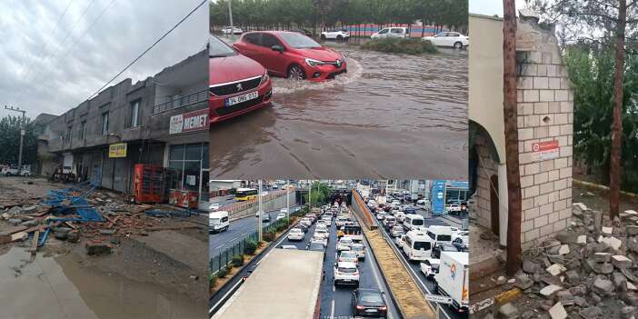 Diyarbakır’da yapılar yıkıldı, yollar kilitlendi