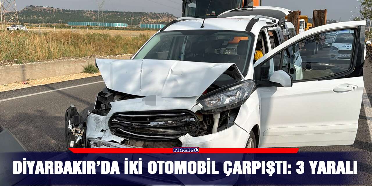 Diyarbakır’da iki otomobil çarpıştı: 3 yaralı