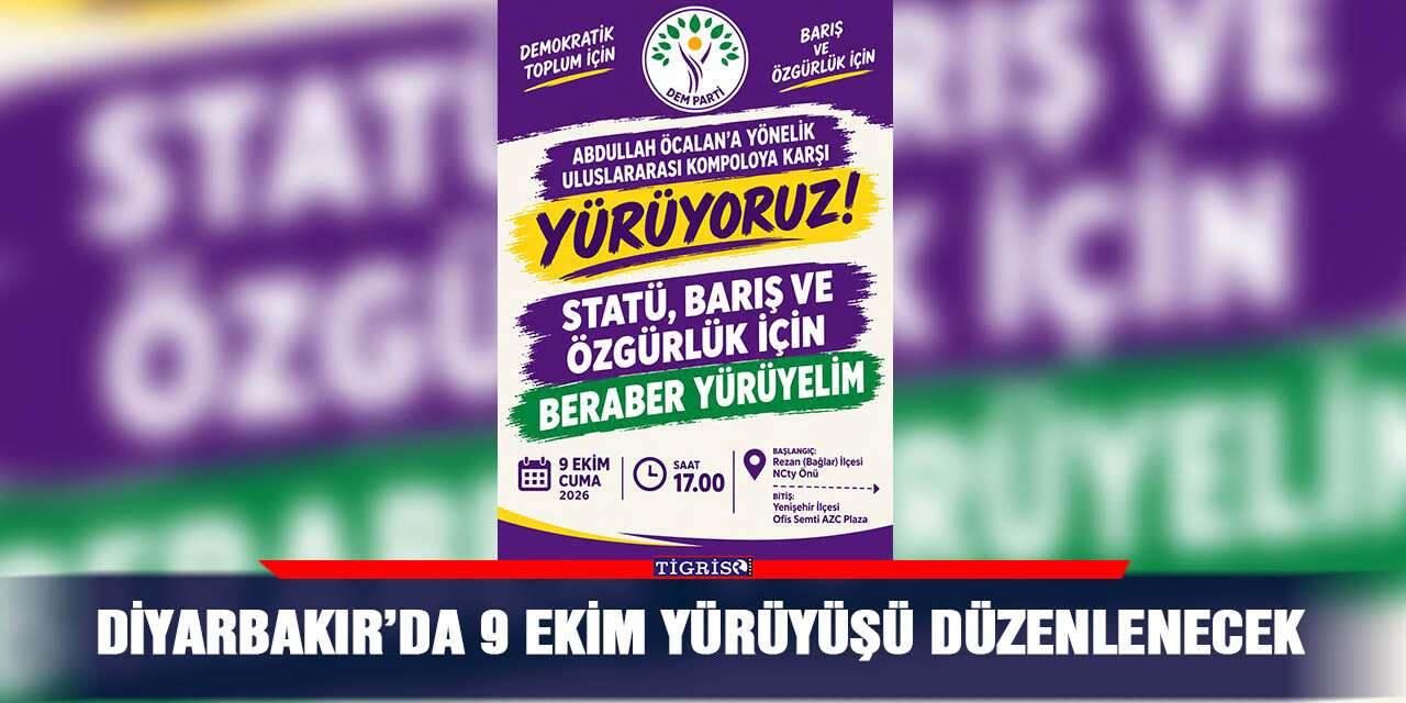 Diyarbakır’da 9 Ekim yürüyüşü düzenlenecek