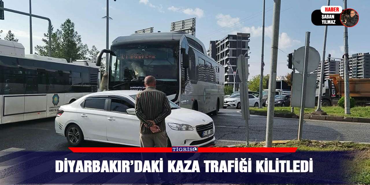 Diyarbakır’daki kaza trafiği kilitledi