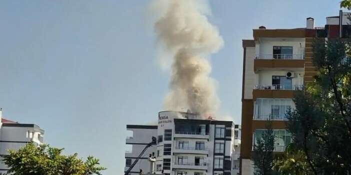 Diyarbakır’da çatı tamiri sırasında korkutan yangın!