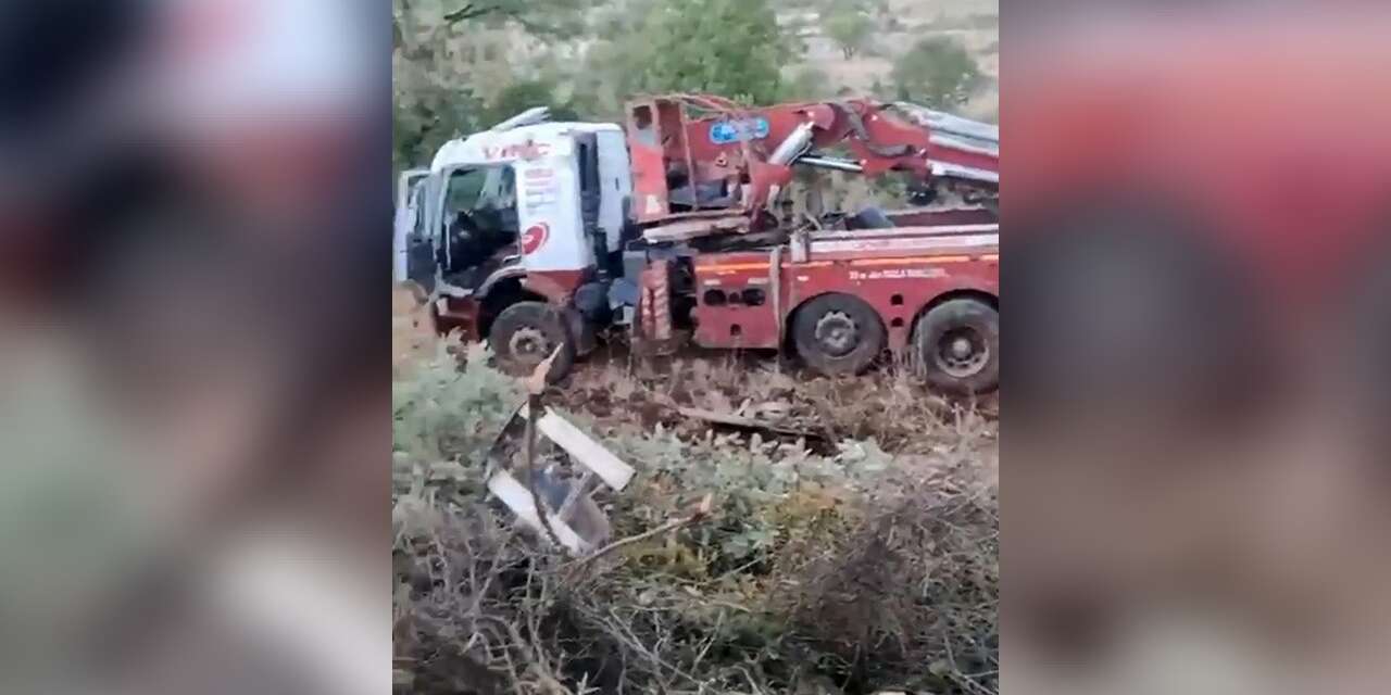 Vinç şarampole yuvarlandı