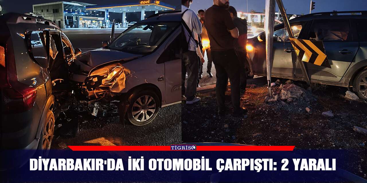 Diyarbakır'da iki otomobil çarpıştı: 2 yaralı
