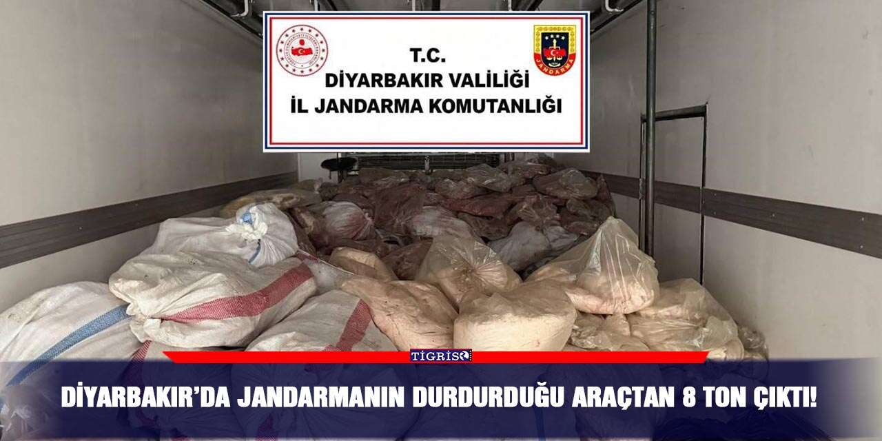 Diyarbakır’da jandarmanın durdurduğu araçtan 8 ton çıktı!