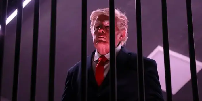 Tahran’da Trump’ı hapishaneye koydular! Görenler fotoğraf çekmek için yarıştı