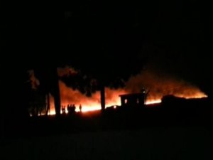 Mayınlı bölgede yangın